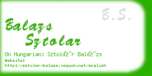 balazs sztolar business card